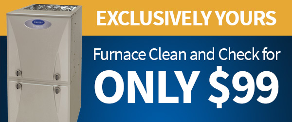 exclusive offer of $99 off for new residents on furnace clean and check from John Betlem