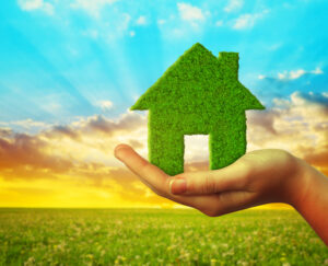 hand holding environmentally friendly home
