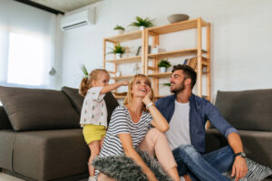 family with ductless unit